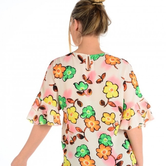 Flower Power Print Top - Picture 3 of 6